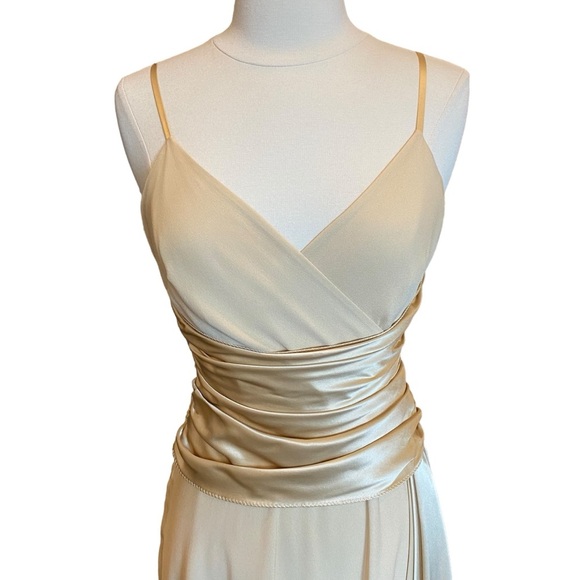 Adrianna Papell Silk Draped Surplice Wrap Cocktail Dress Vintage 90’s - Picture 3 of 12